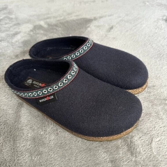 Haflinger Wool Clogs Blue Grizzly Shoes Size 41 Women's 10 Men's 8 - Picture 1 of 9